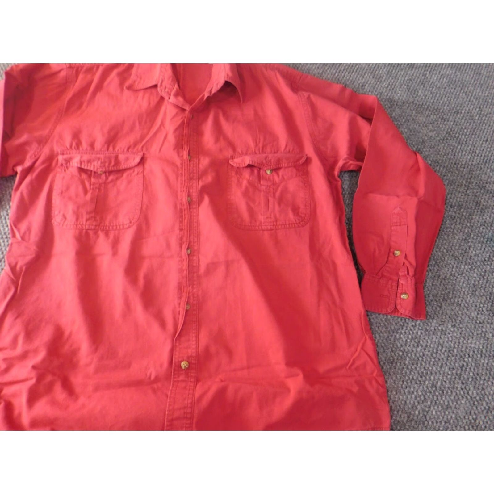 Vintage VINTAGE Gitano Mens Shirt LT red Button-Up casual pockets Slim long sleeve Button-Down Collar Shirts Mens Size US L / EU 52-54 / 3 - 2 Thumbnail