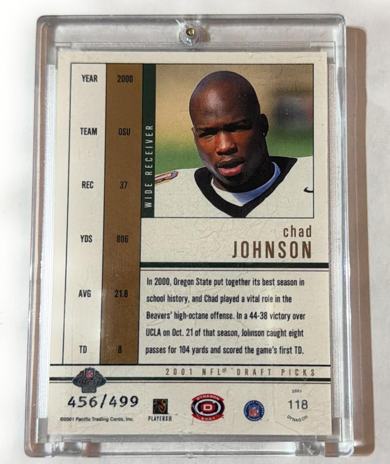 Other 2001 PACIFIC DYNAGON CHAD JOHNSON ROOKIE ON CARD AUTO /499 Size ONE SIZE - 2 Thumbnail