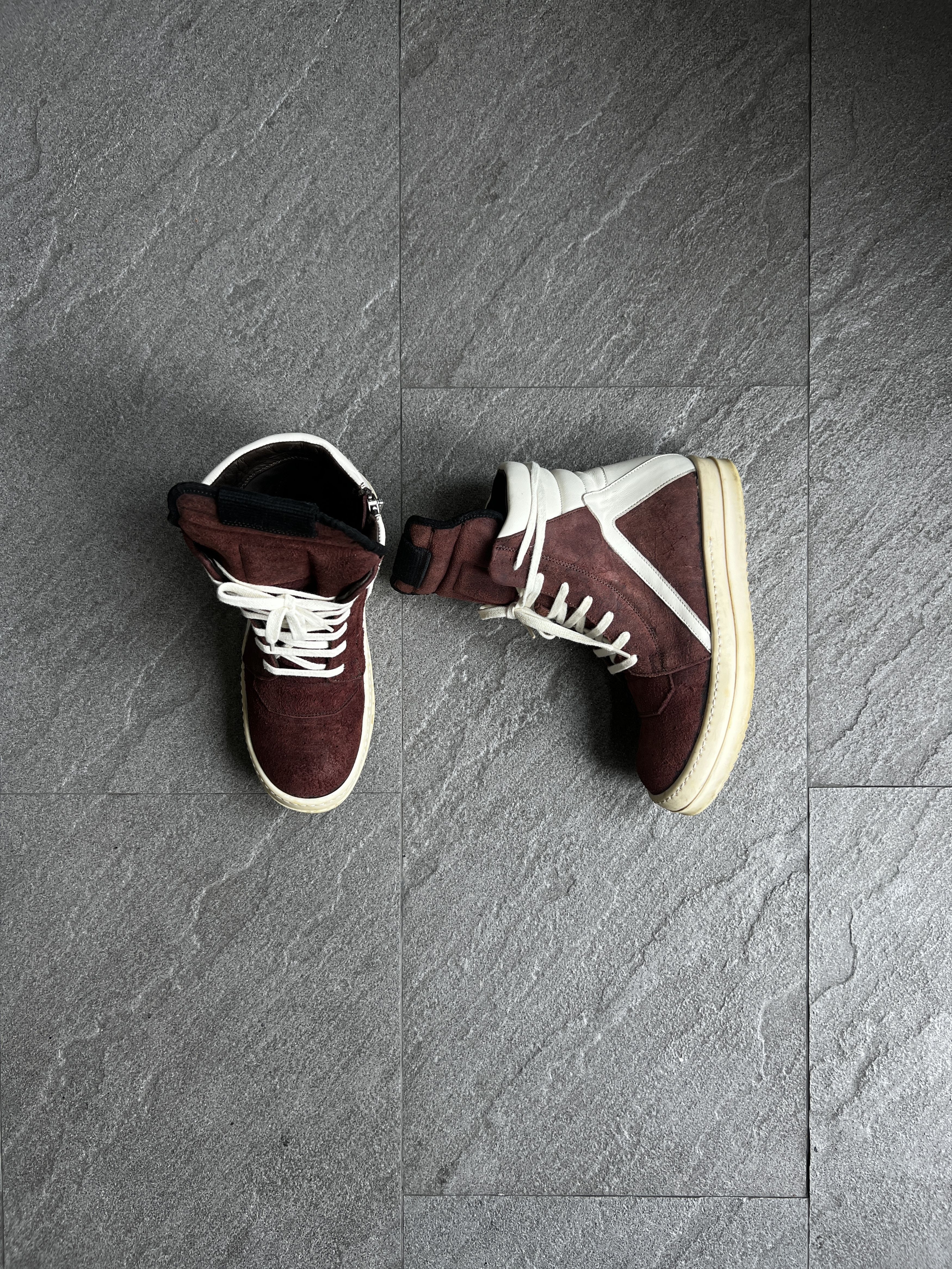 *Super rare* Rick Owens Geobasket Burgundy Suede High EU36