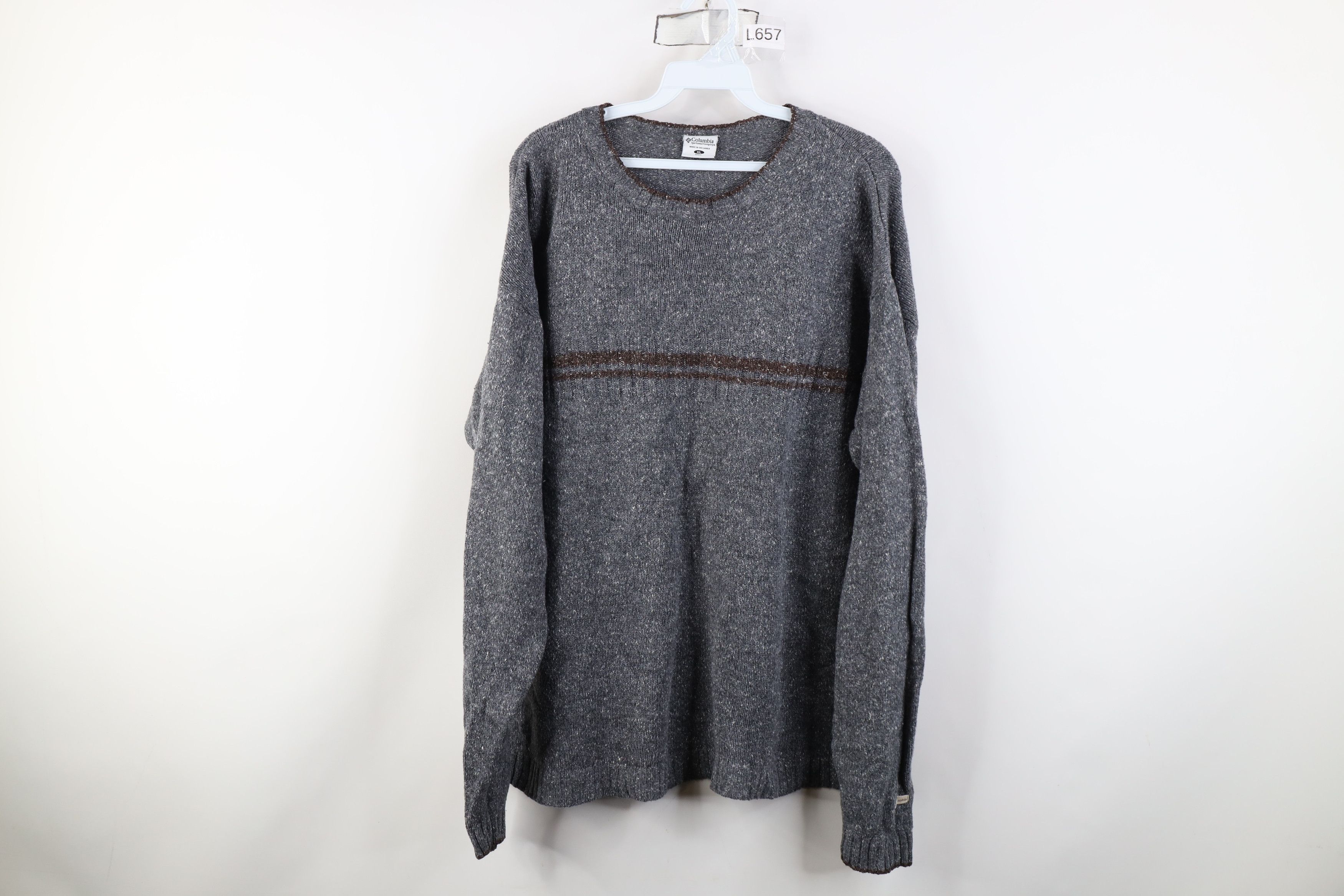 Columbia Vintage 90s Columbia Blend Knit Crewneck Sweater Flecked Size US XL / EU 56 / 4 - 1 Thumbnail