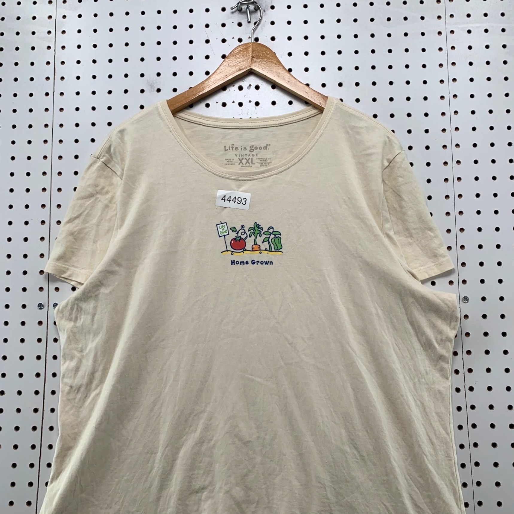 Life is Good Life is Good Gardner Shirt Womens 2XL Beige Vintage Home Grown Plants Vegetable Size XXL / US 16-18 / IT 52-54 - 2 Thumbnail