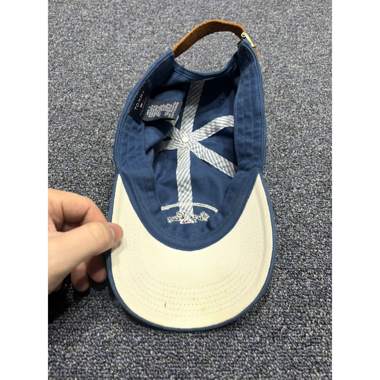 Tommy Hilfiger VINTAGE Tommy Hilfiger SURF CAMP Hat Cap Leather Strap Cotton Adjustable Size ONE SIZE - 2 Thumbnail