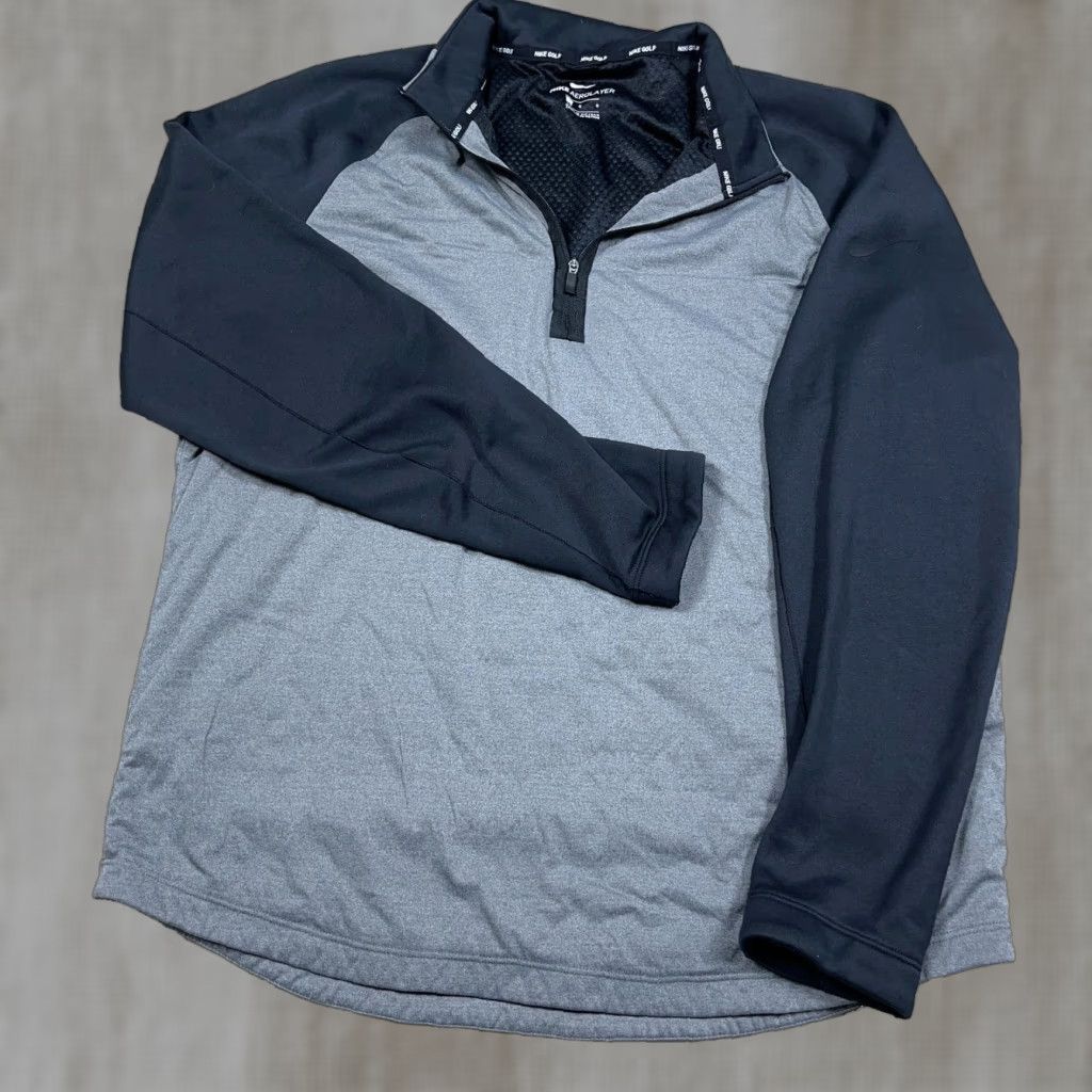 Nike Nike Golf Sweater Men Large Gray Black Aerolayer Pullover 1/4 Zip Sweatshirt Size US L / EU 52-54 / 3 - 1 Thumbnail