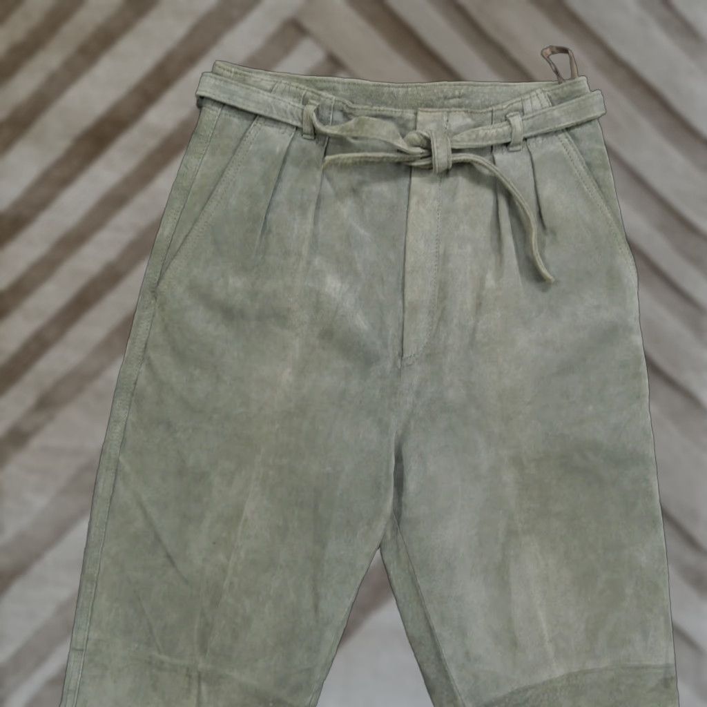 Ben Sherman VINTAGE Bermans Pants Womens 8 26x32 Grey Suede Leather Western 60s Size 30" / US 8 / IT 44 - 1 Thumbnail