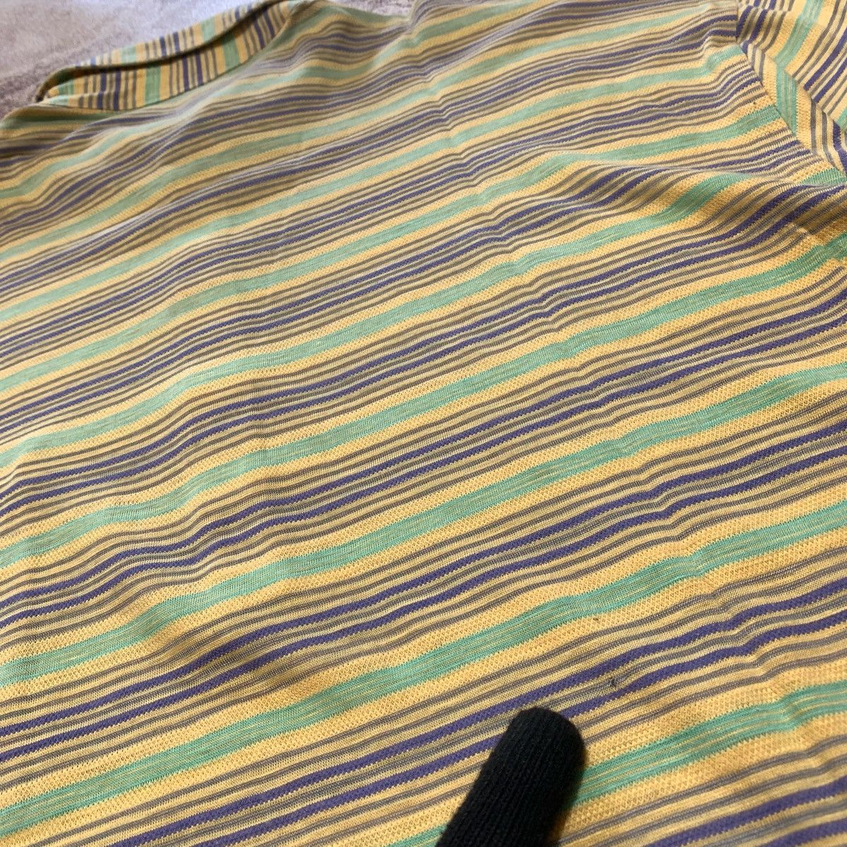 Yves Saint Laurent Vtg 90s Yves Saint Laurent Tricots Stripe Polos Pocket Size US L / EU 52-54 / 3 - 11 Thumbnail