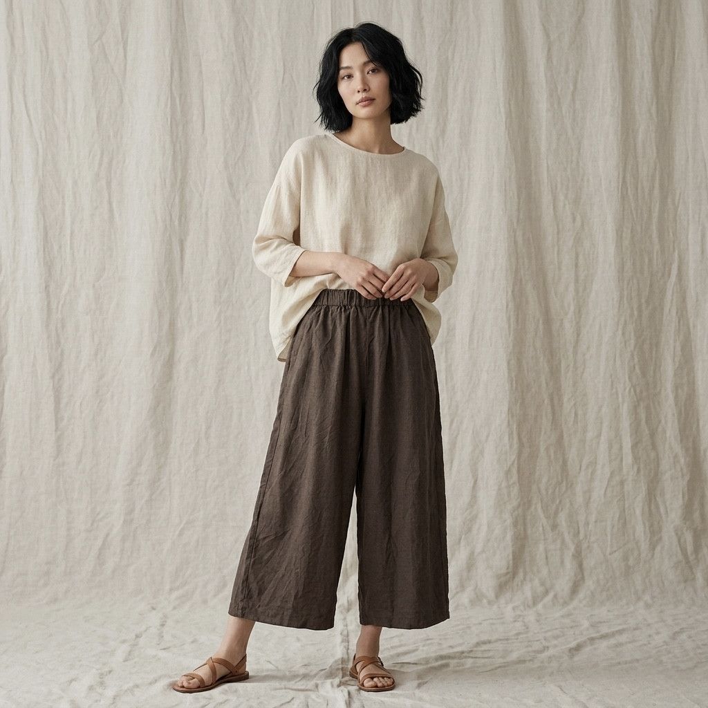 Pas de Calais PAS DE CALAIS wide-leg cropped trousers Size 26" / US 2 / IT 38 - 1 Thumbnail