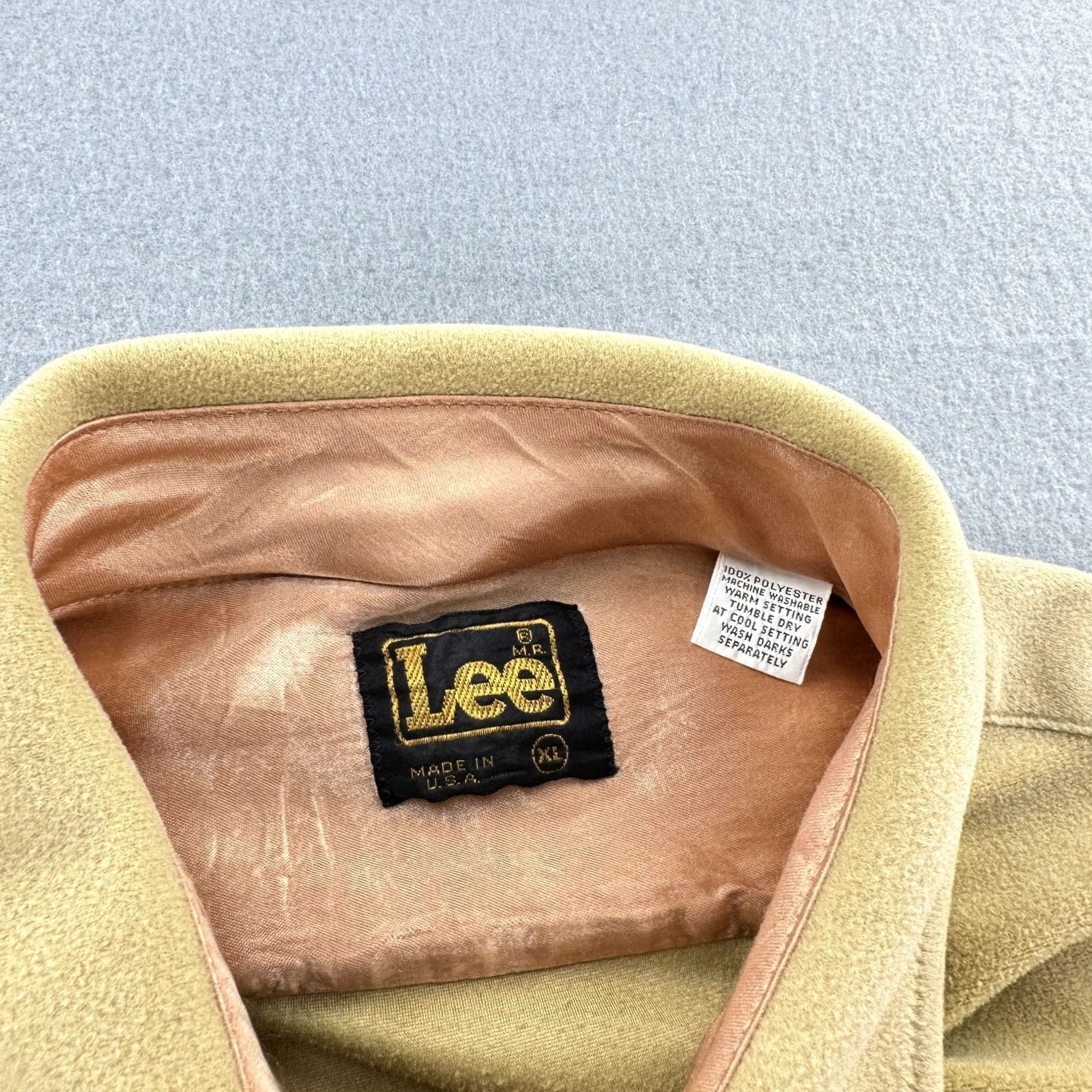 Lee VINTAGE Lee Shirt Mens XL Tan Western Button Up Made USA 70s Flaw Size US XL / EU 56 / 4 - 5 Thumbnail