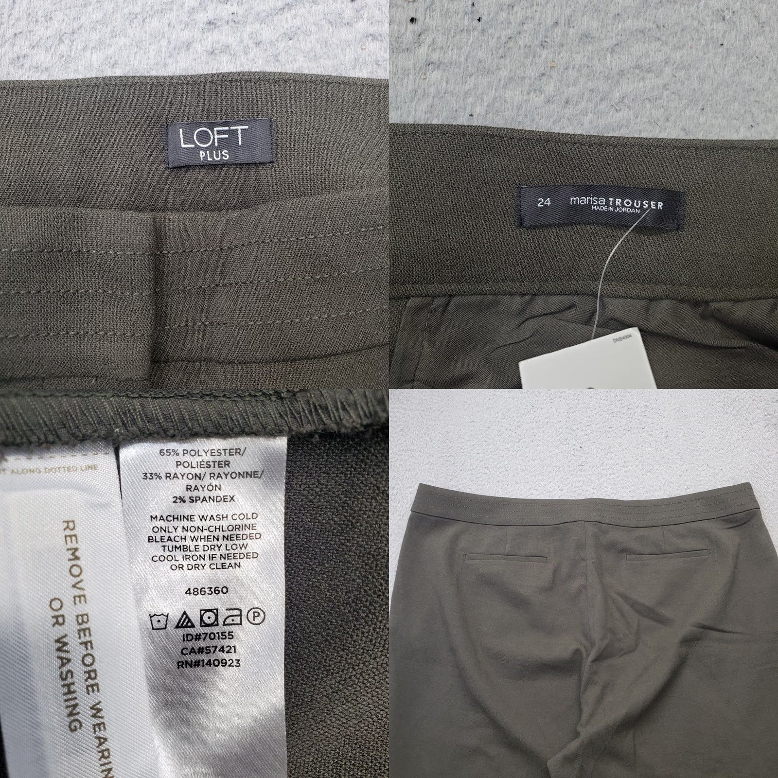 Loft LOFT Womens 24 Green Regular Fit Trouser Pants Wide-Leg Stretch Marisa Size 42" / US 20 - 8 Thumbnail