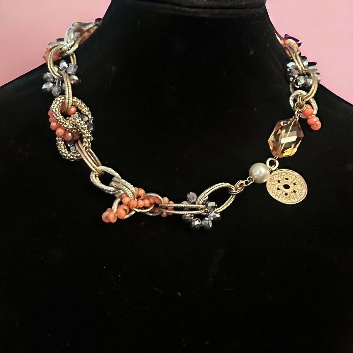 Other Chunky link woven crystal dangles necklace Size ONE SIZE - 1 Thumbnail