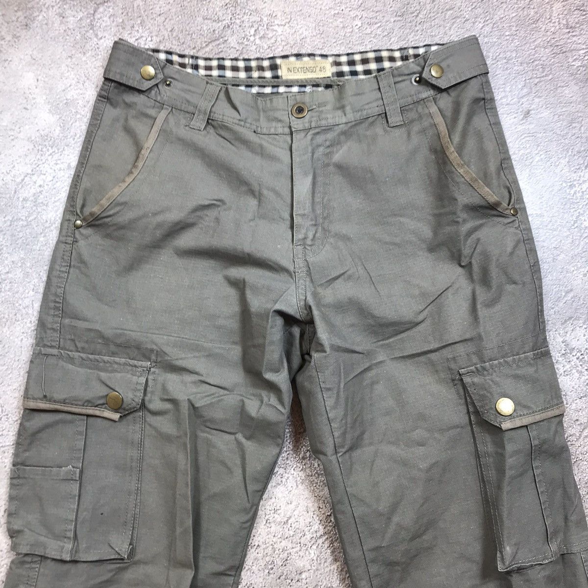 Vintage Vintage 90s Baggy Cargo Pants Faded Olive Workwear Grunge 30 Size US 30 / EU 46 - 5 Thumbnail