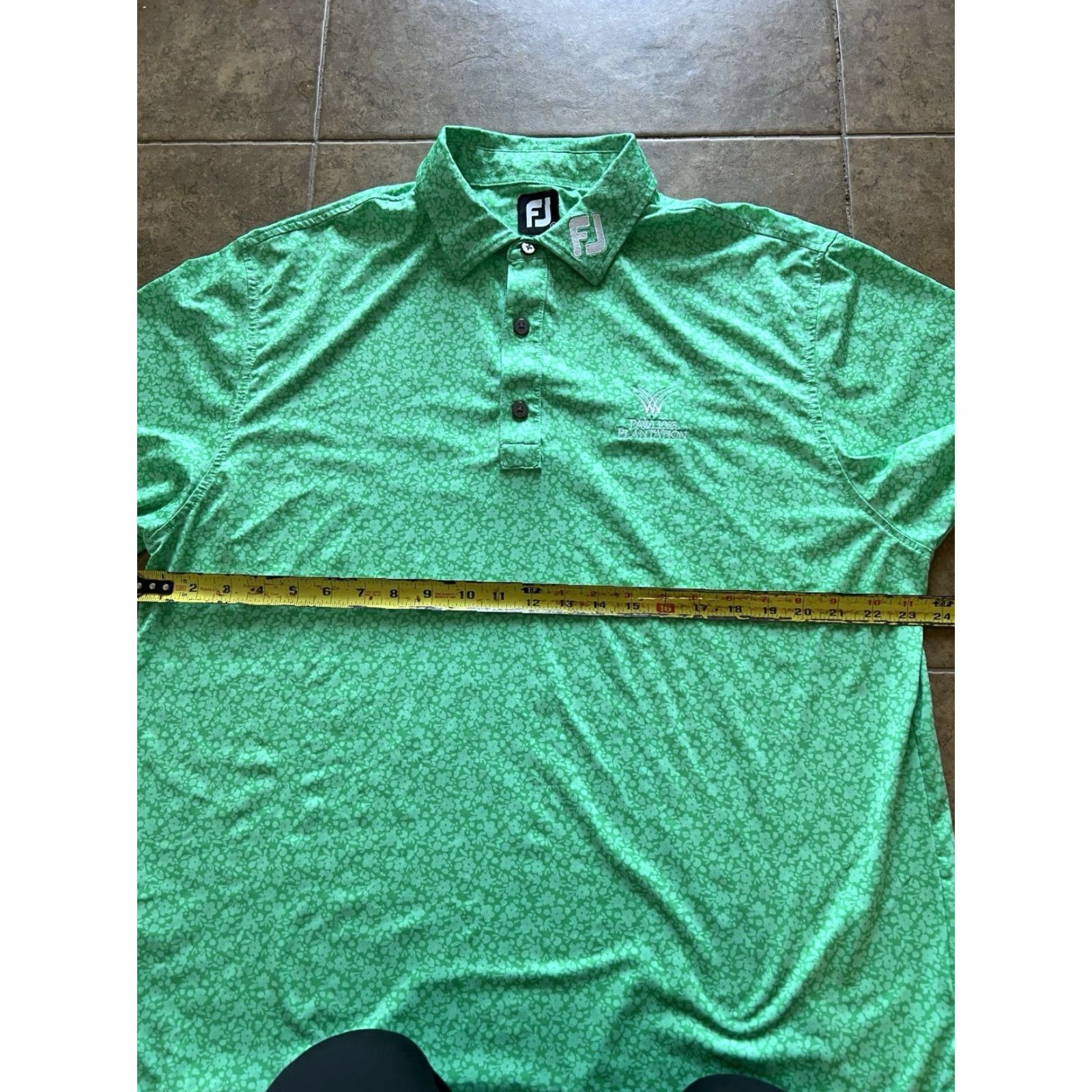 Footjoy FootJoy Polo L Green Flower All Over Print Golf Polo Mens Size US L / EU 52-54 / 3 - 5 Thumbnail