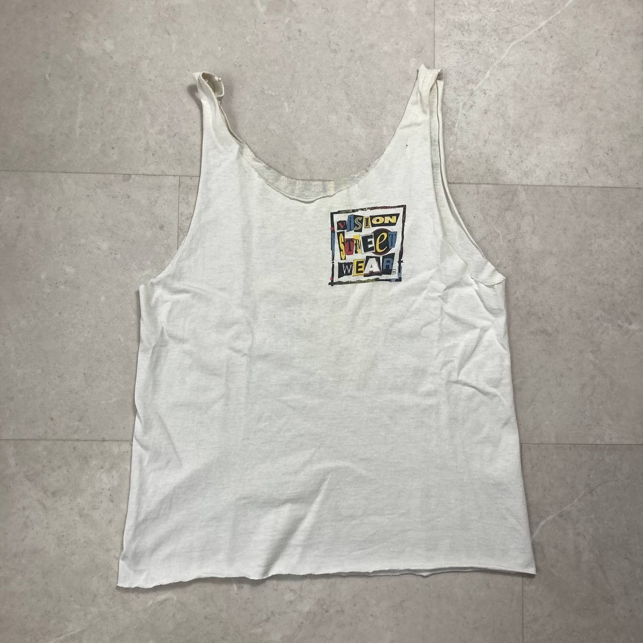 Vision Streetwear Vintage 90s Vision Street Wear Distressed Sleeveless Tee Size US S / EU 44-46 / 1 - 1 Thumbnail