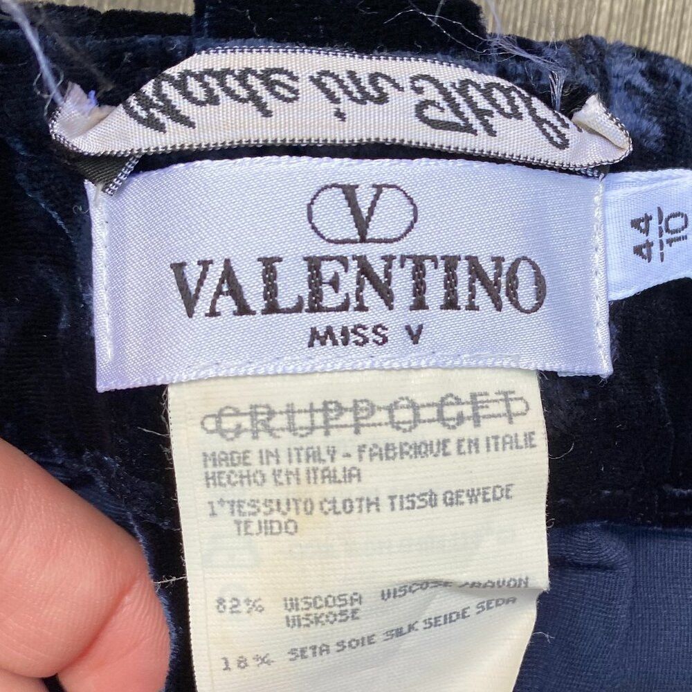 Valentino Vintage 90s Valentino Miss V Velour Silk Velvet Designer Pa Size 27" / US 4 / IT 40 - 3 Thumbnail