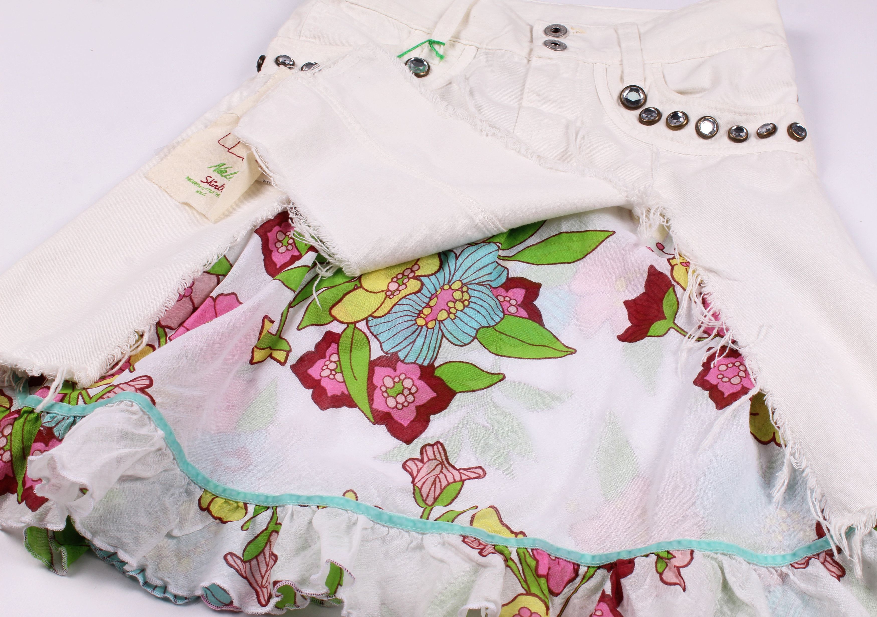Vintage Nolita North Little Italy Y2K Double Flared Boho Skirt Size 26" / US 2 / IT 38 - 4 Thumbnail