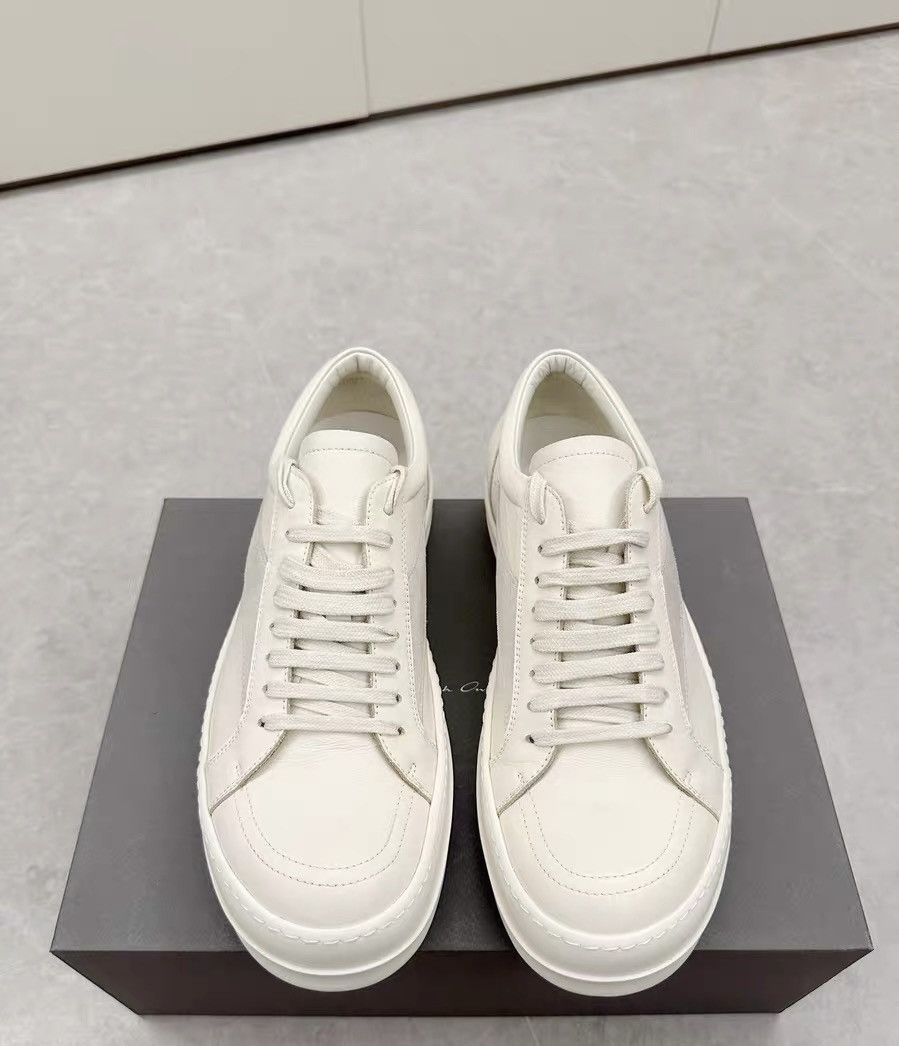 Rick Owens Rick Owens Mainline Milk White Low Top Leather Sneakers Size US 10 / EU 43 - 2 Thumbnail