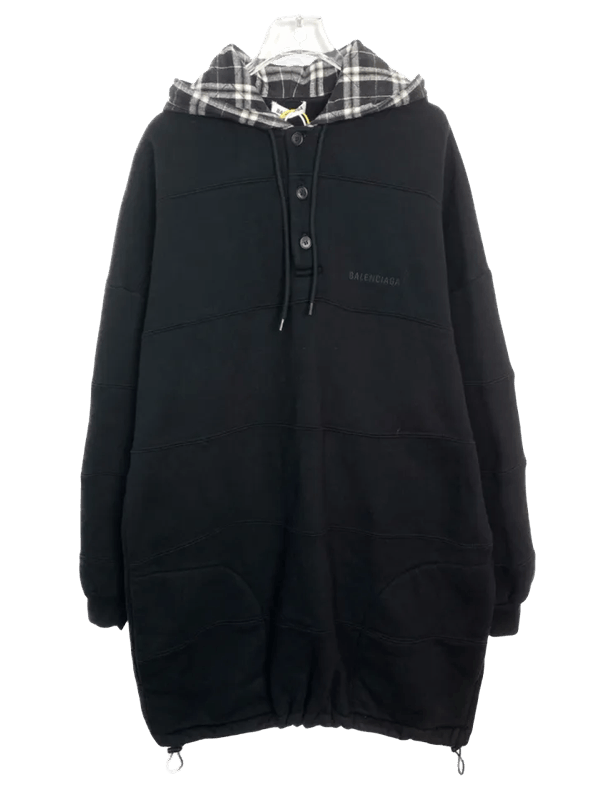Balenciaga Balenciaga Black Logo Hooded Sweatshirt Size US S / EU 44-46 / 1 - 1 Thumbnail