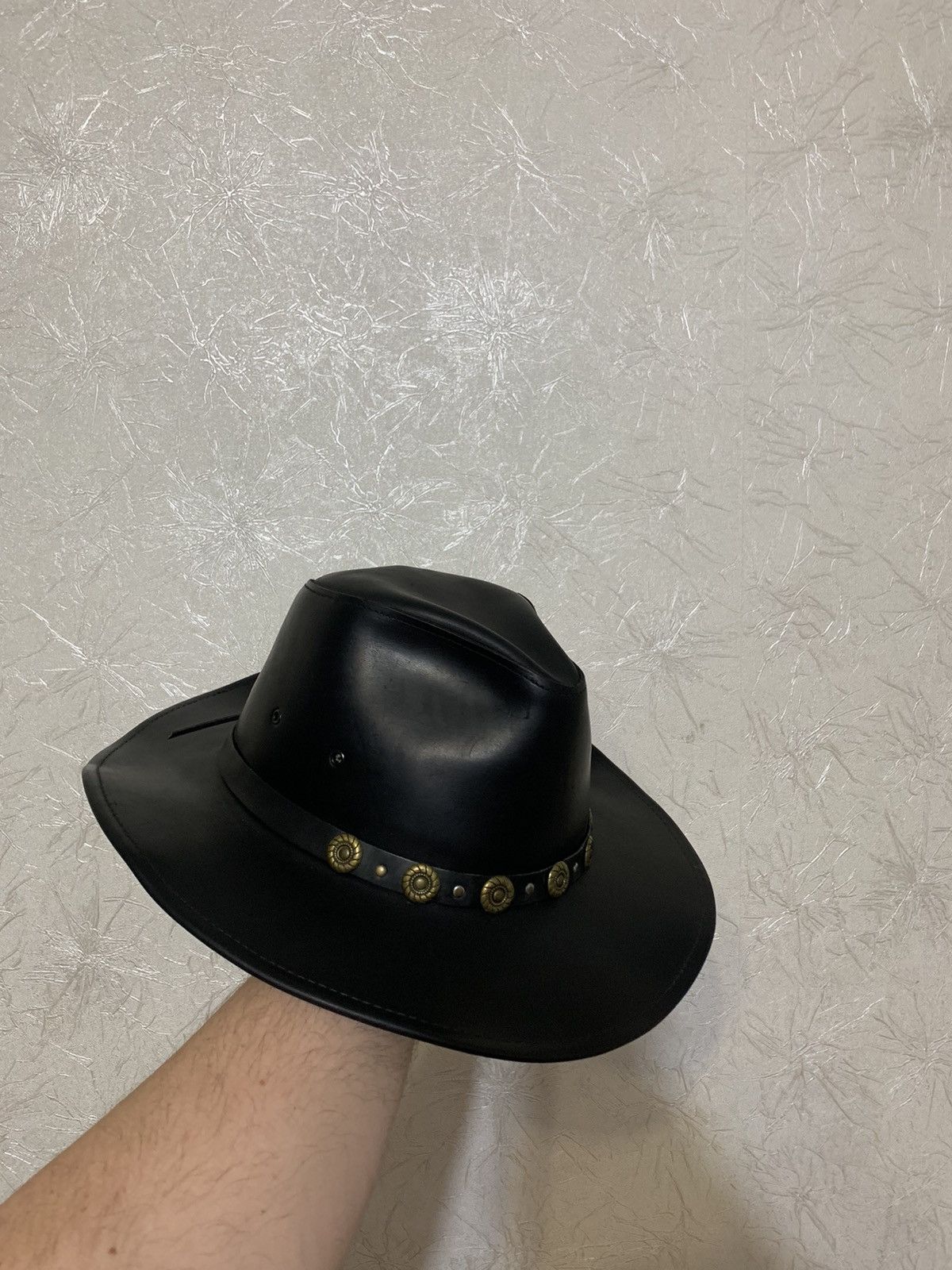 Cowboy Equipment × Herschel Supply Co. Rare Henschel Leather Vintage Black Cowboy Hat Made in USA Size ONE SIZE - 3 Thumbnail