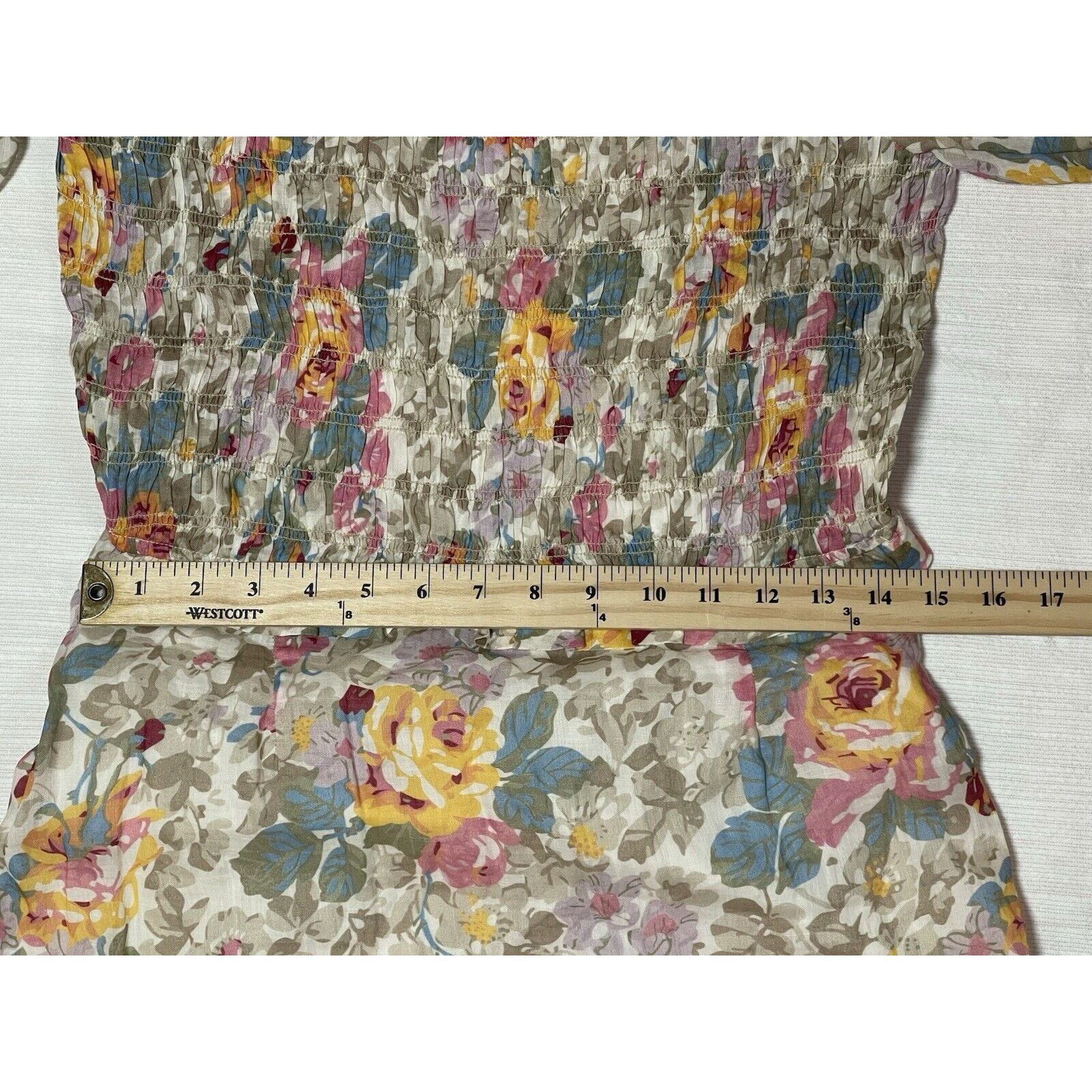 Sea New York NWT SEA New York Ines Floral Long Sleeve Smocked Dress Ivory Size L / US 10 / IT 46 - 7 Thumbnail