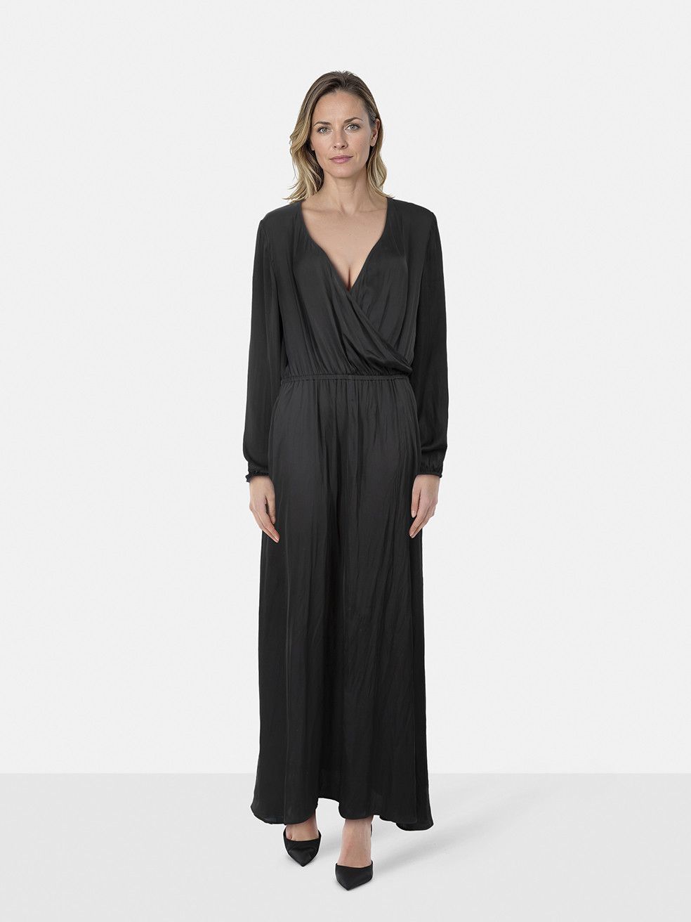Zadig & Voltaire Black Maxi Rikko Satin Dress Size L / US 10 / IT 46 - 1 Thumbnail