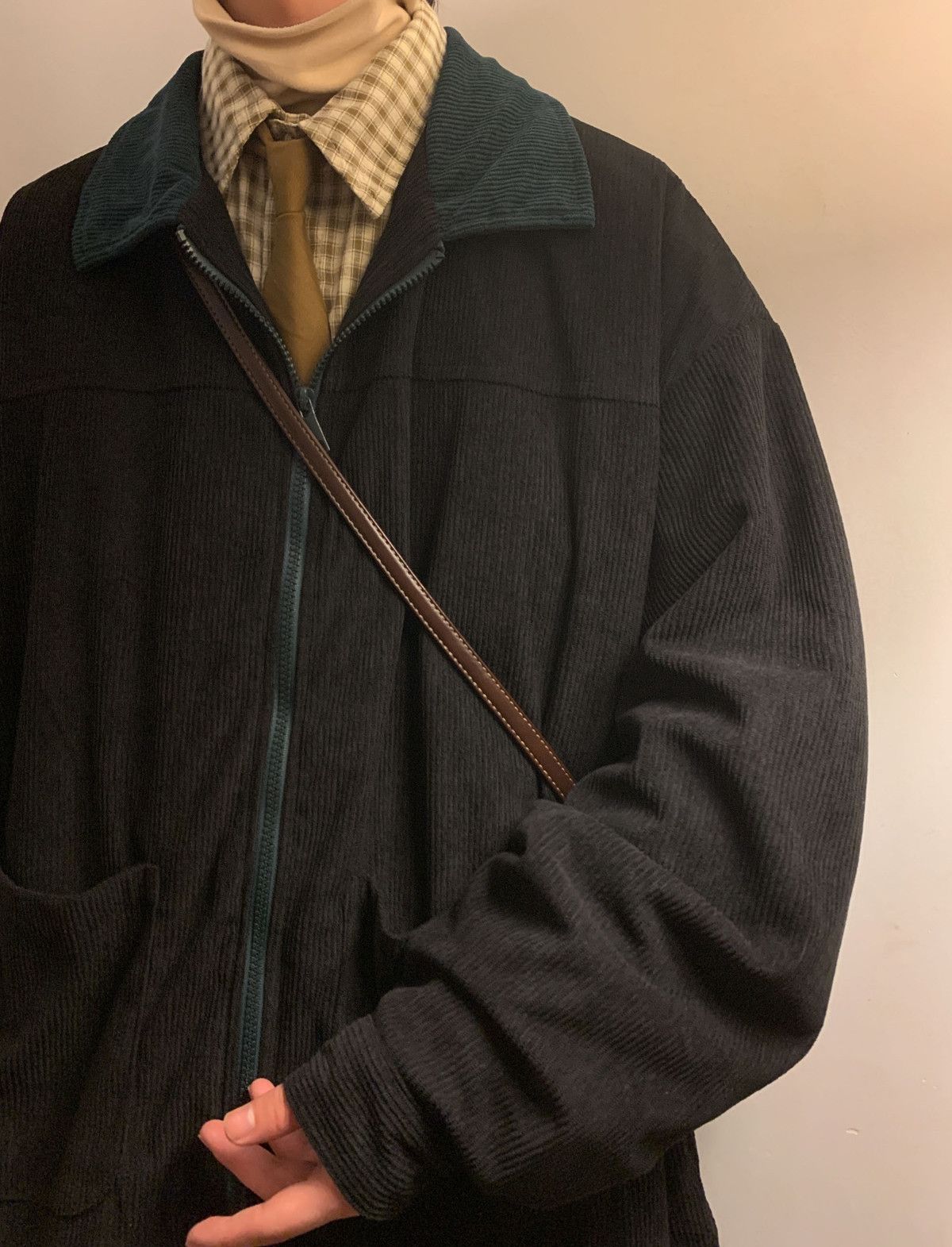 Japanese Brand Corduroy Bomber Jacket Loose Oversized Style Size US L / EU 52-54 / 3 - 4 Thumbnail