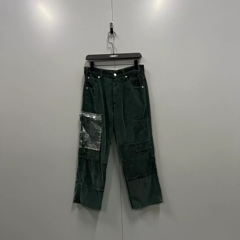 Maison Margiela Dark green corduroy workwear pants 2502-Nex