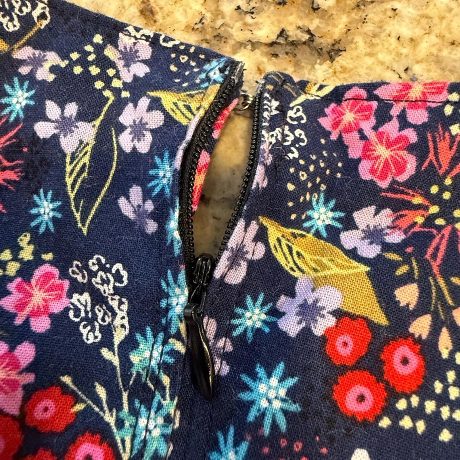 Other Handmade floral fit flare pleated midi dress pockets SZ 8 Size M / US 6-8 / IT 42-44 - 12 Thumbnail