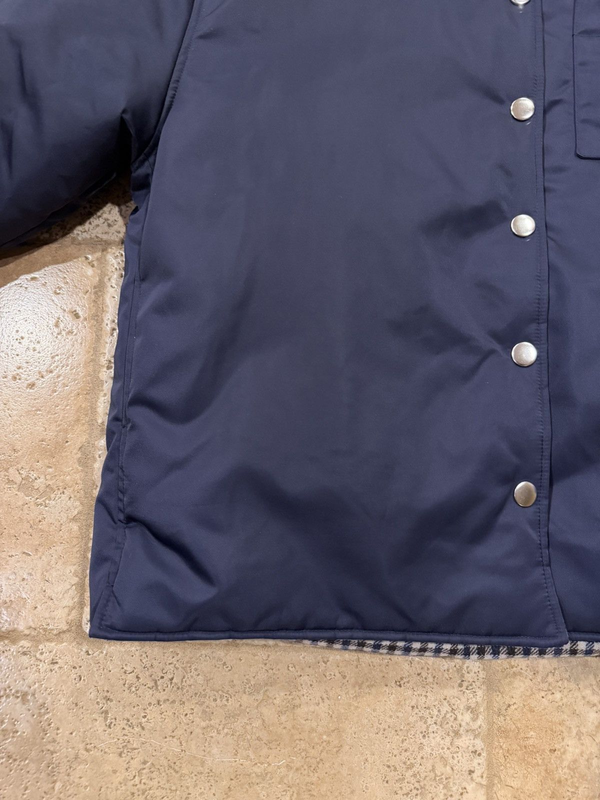 Prada Prada Re-Nylon Padded Checked Line Blouson Navy Jacket Size XXS / US 00 / IT 34 - 9 Thumbnail