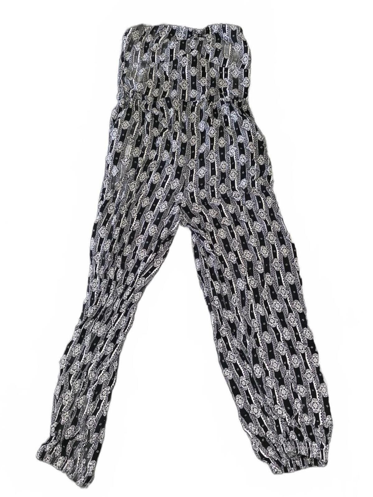 Other Xhilaration Black and White Strapless Damask Jumpsuit Size S Size 28" / US 6 / IT 42 - 2 Thumbnail