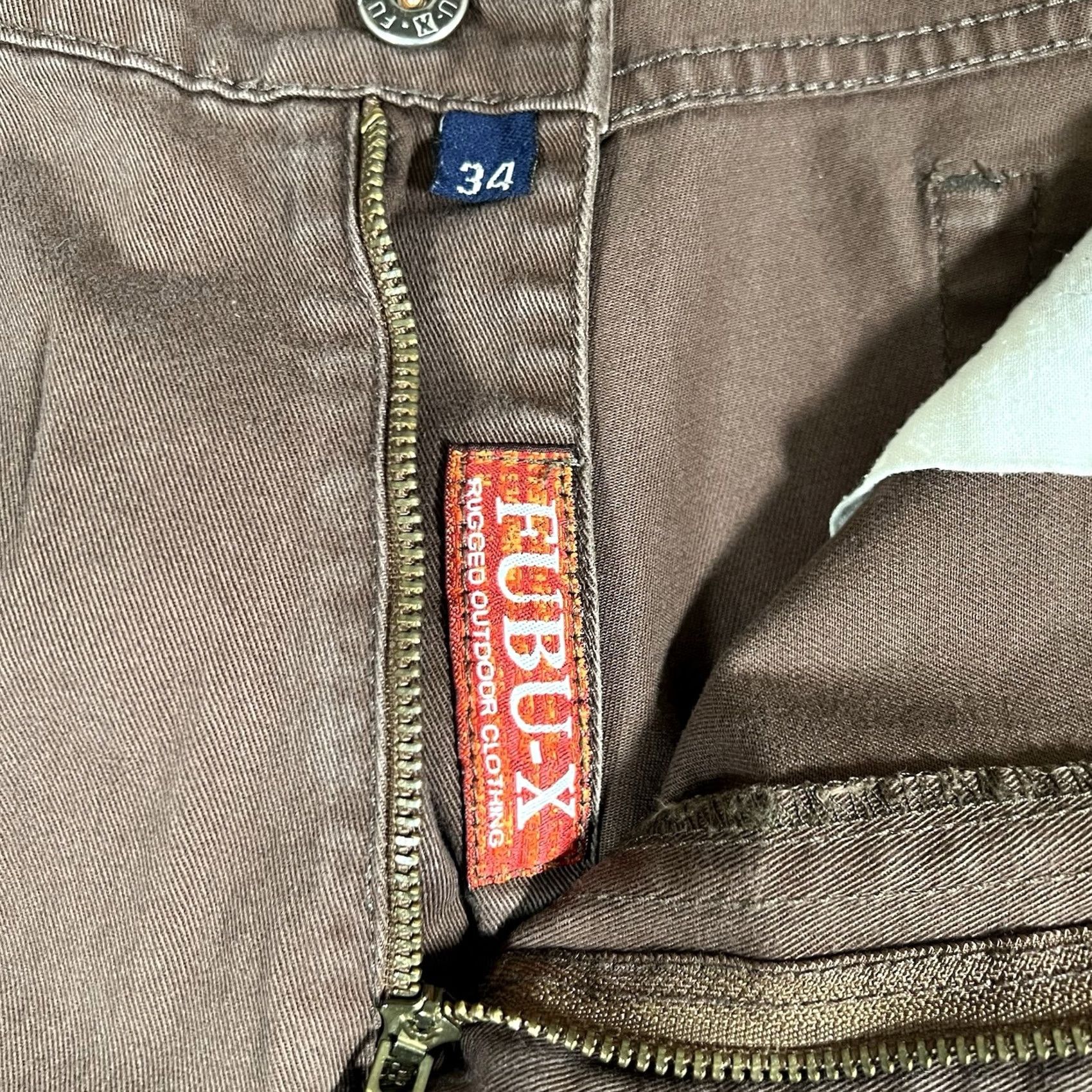 Fubu VINTAGE Y2K Fubu X Rugged Outdoor Brown Wide-Leg Hiking Pants Khakis 34 Regular Mens 30 Inseam Baggy Flare 10 in Leg Opening Size US 34 / EU 50 - 4 Thumbnail