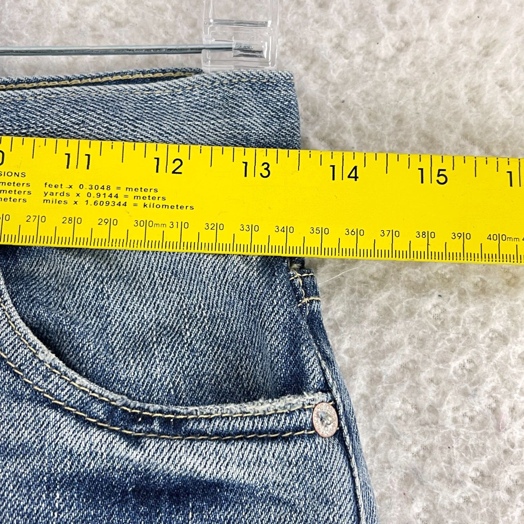 Vintage Current/Elliott Jeans Womens Size 24 Blue Denim Straight Leg Mid-Rise Casual Jeans Size 42" / US 20 - 7 Thumbnail