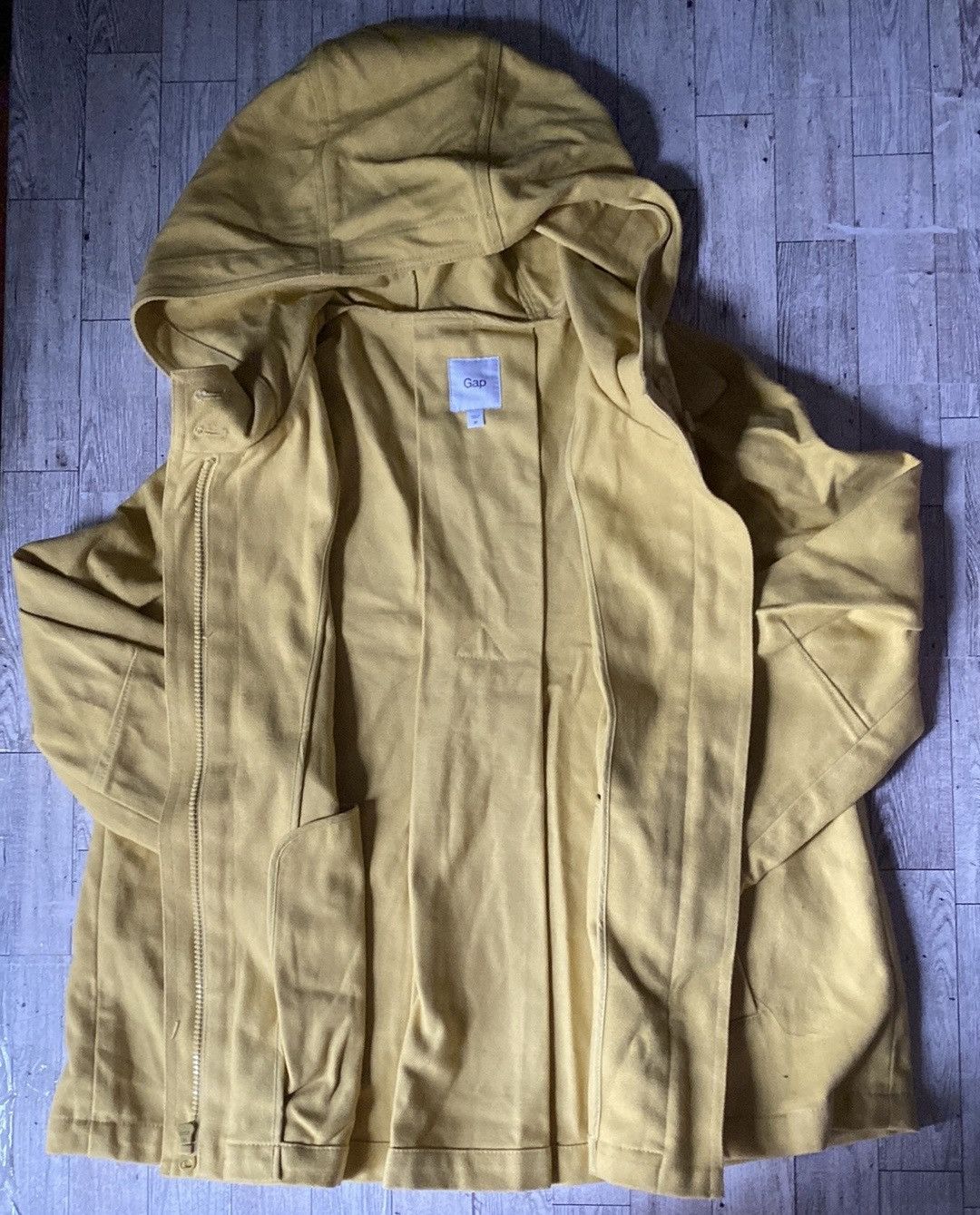 Gap Gap, Mustard, Tent Style, Hooded Jean Jacket Size M / US 6-8 / IT 42-44 - 8 Thumbnail