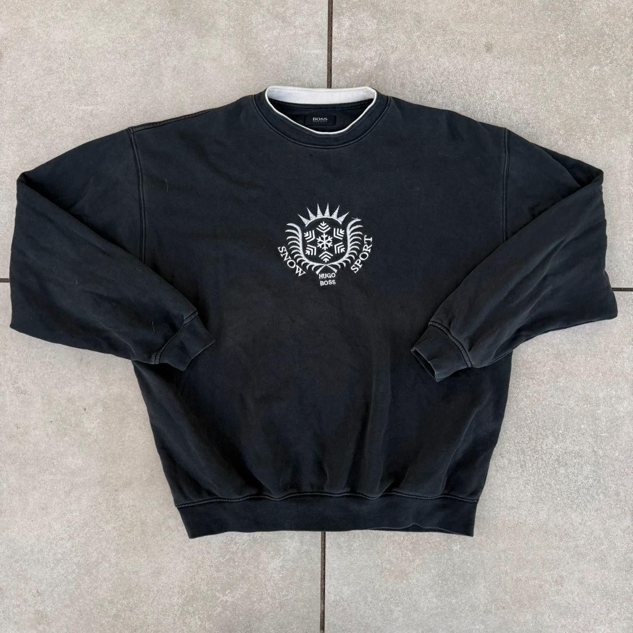 Hugo Boss Hugo Boss Vintage Sweatshirt Black Logo Embroidered Retro Size US XL / EU 56 / 4 - 1 Thumbnail