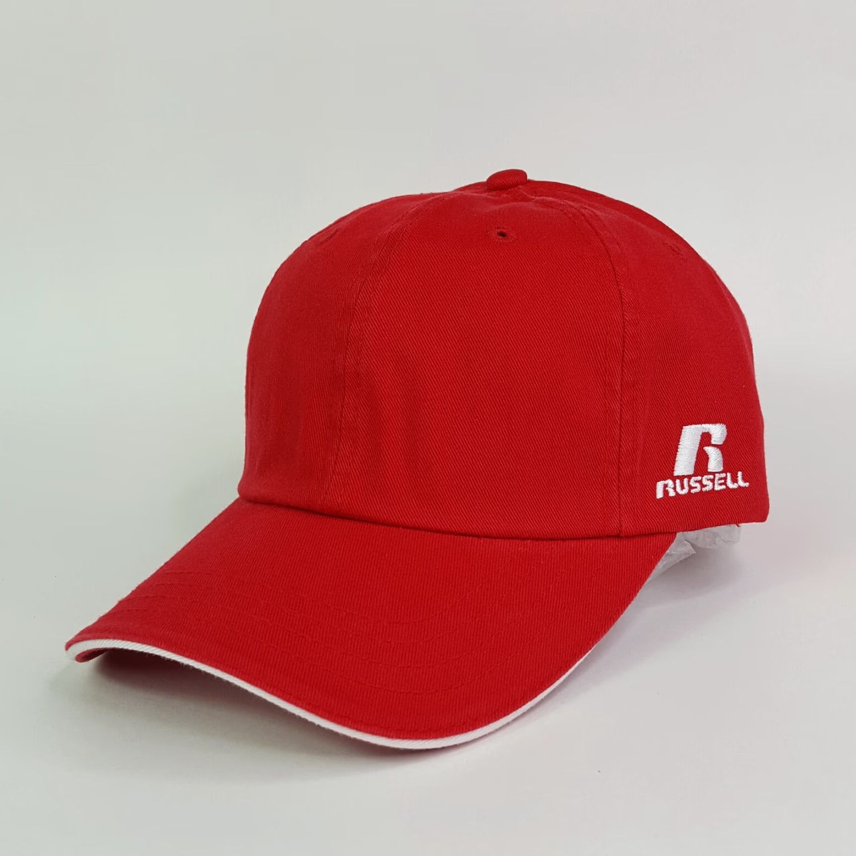 Russell Athletic VINTAGE 90s Russell Athletic Hat - Red Adjustable Twill Baseball Cap - Mens - 12 Pack - Plain Solid Cap Size ONE SIZE - 5 Thumbnail