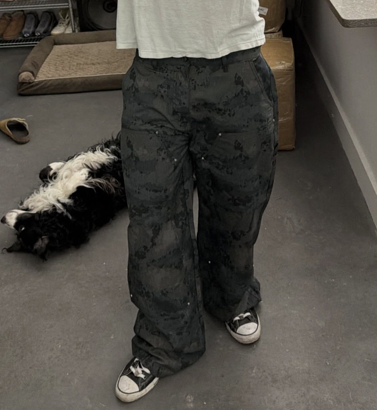 Other Bootleg Black Digital Camo Double Knee Pants Size US 36 / EU 52 - 1 Thumbnail