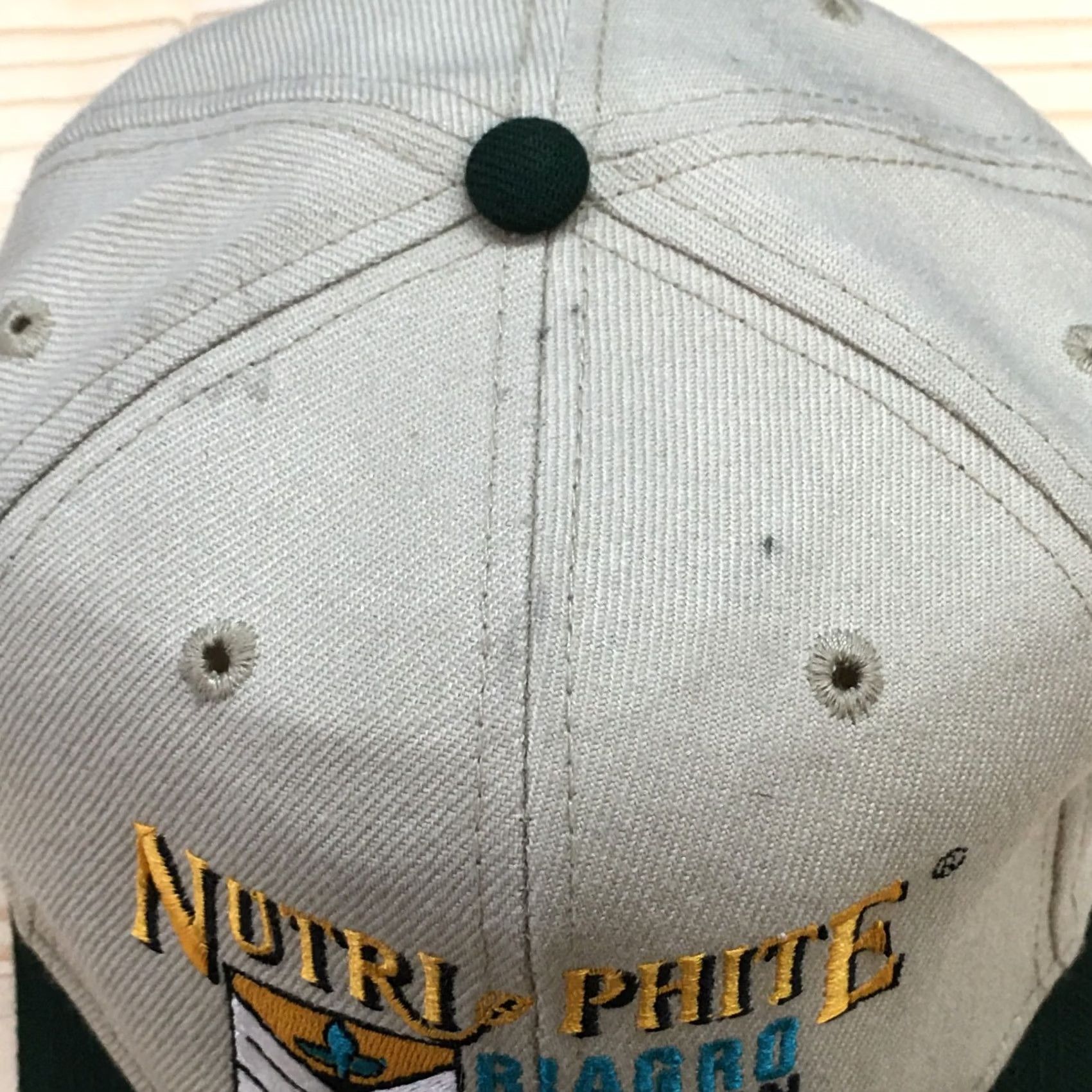 Vintage OTTO Baseball Hat Mens Beige OS Curved Brim Embroidered Logo Nutri Phite Biagro Size ONE SIZE - 4 Thumbnail