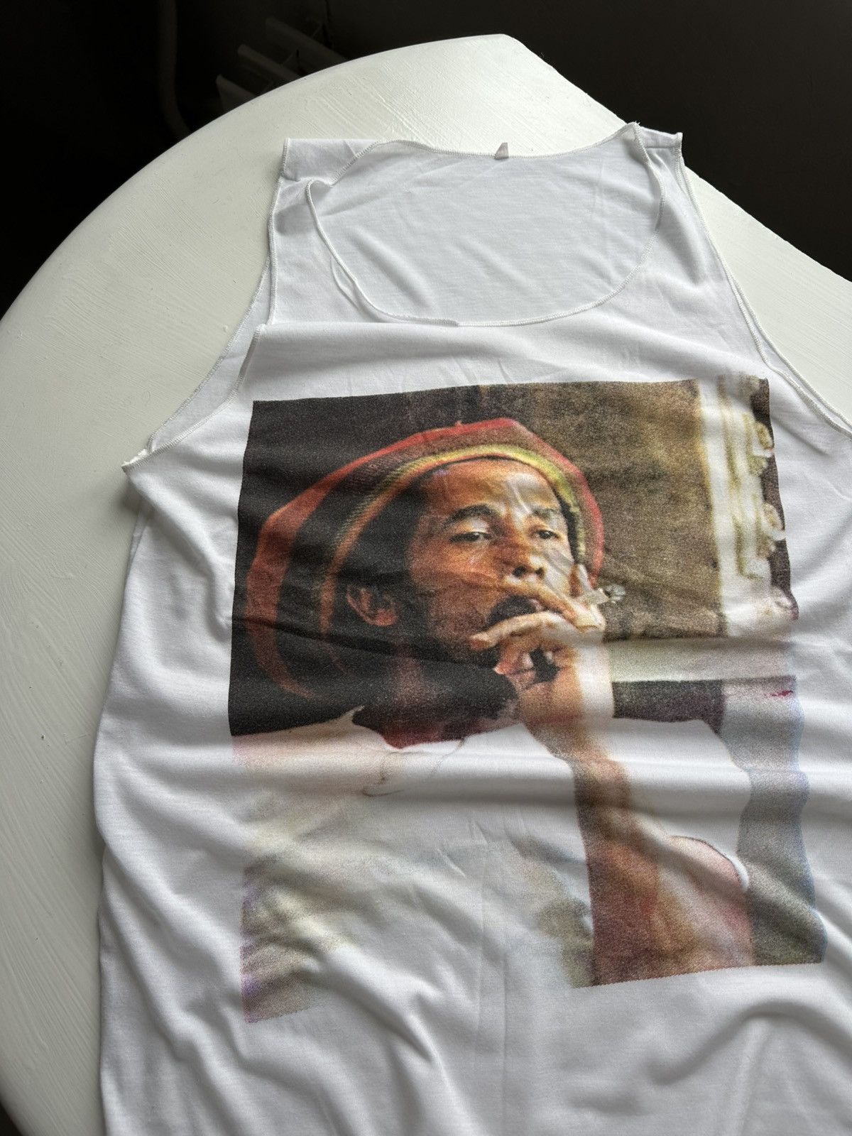 Bob Marley × Vintage Vintage Bob Marley Jersey T Shirt Sleeveless Size US L / EU 52-54 / 3 - 4 Thumbnail