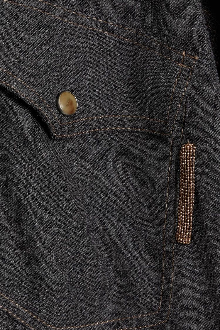 Brunello Cucinelli o1y0725 Midi Dress in Dark Gray Size XL / US 12-14 / IT 48-50 - 4 Thumbnail
