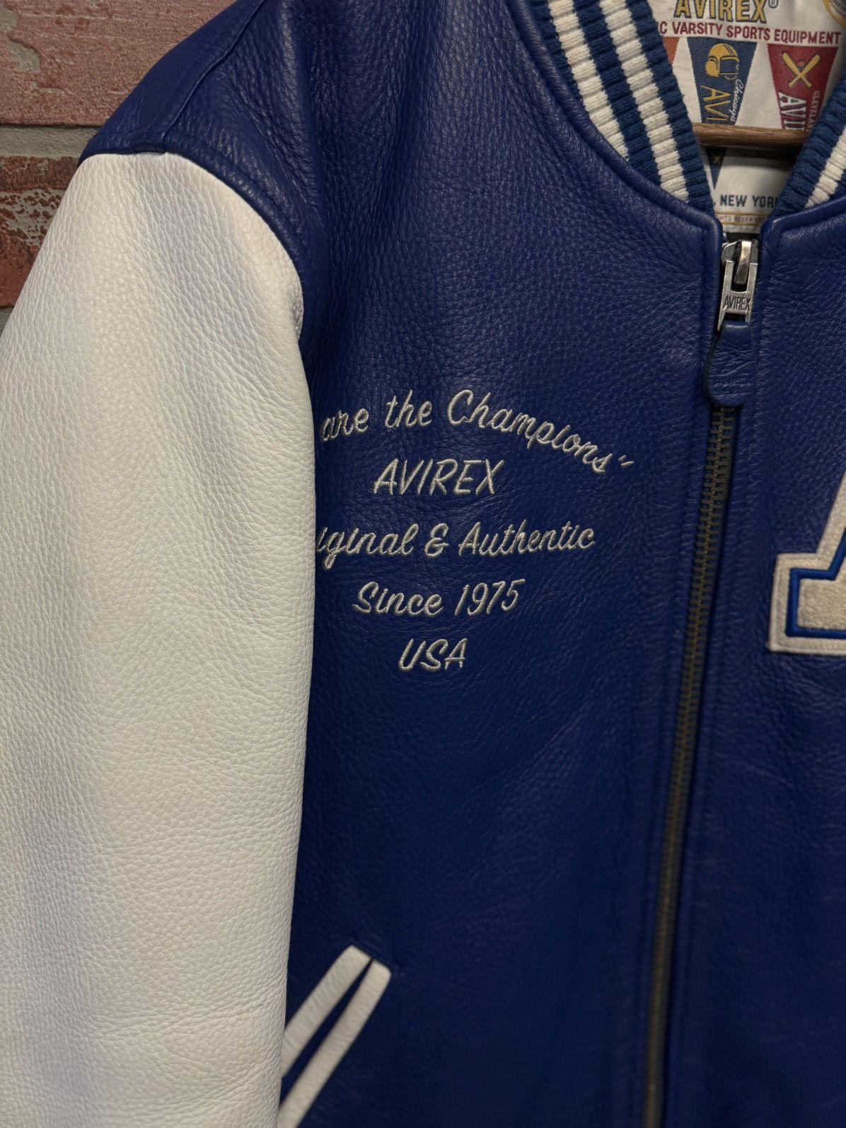 Avirex Avirex Blue White Leather Jacket Size Medium 🧼 Size US M / EU 48-50 / 2 - 6 Thumbnail
