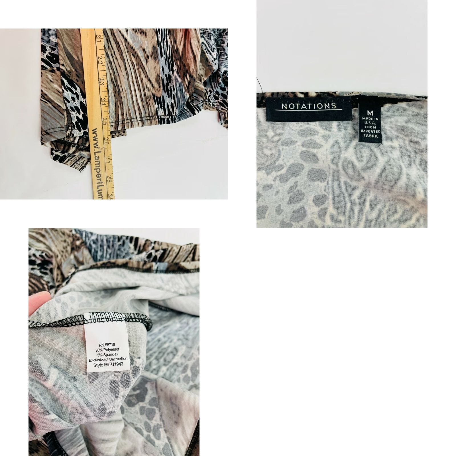 Vintage Notations Sleeveless Top Women's Brown Animal Print Beads Scoopneck M Swing Shirt Casual Size M / US 6-8 / IT 42-44 - 8 Thumbnail