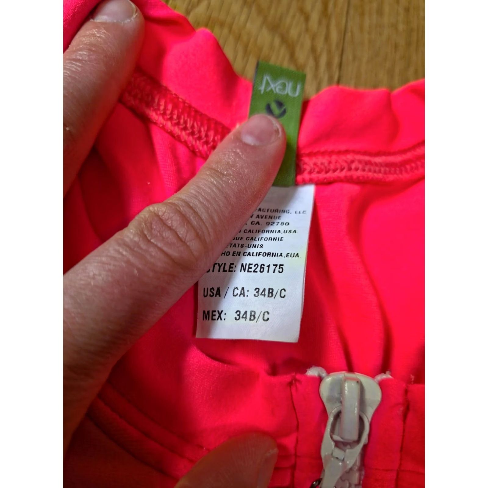 NEXT NEXT Rash Guard Swim Top Womens 34B/C Pink Short Sleeve Round Neck 1/2 Zip Shirt Swim Top Womens Size XXS / US 00 / IT 34 - 3 Thumbnail