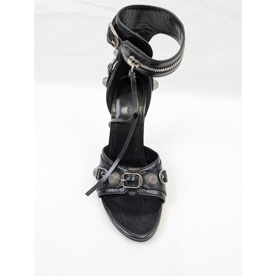 Balenciaga o1rshd1 Arena ABS Cagole Sandal H110 in Black/Aged Nikel Size US 7 / IT 37 - 7 Thumbnail