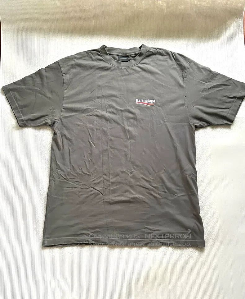 Balenciaga Balenciaga Gray Coke Wave Destroyed Short Sleeve Size US S / EU 44-46 / 1 - 2 Thumbnail