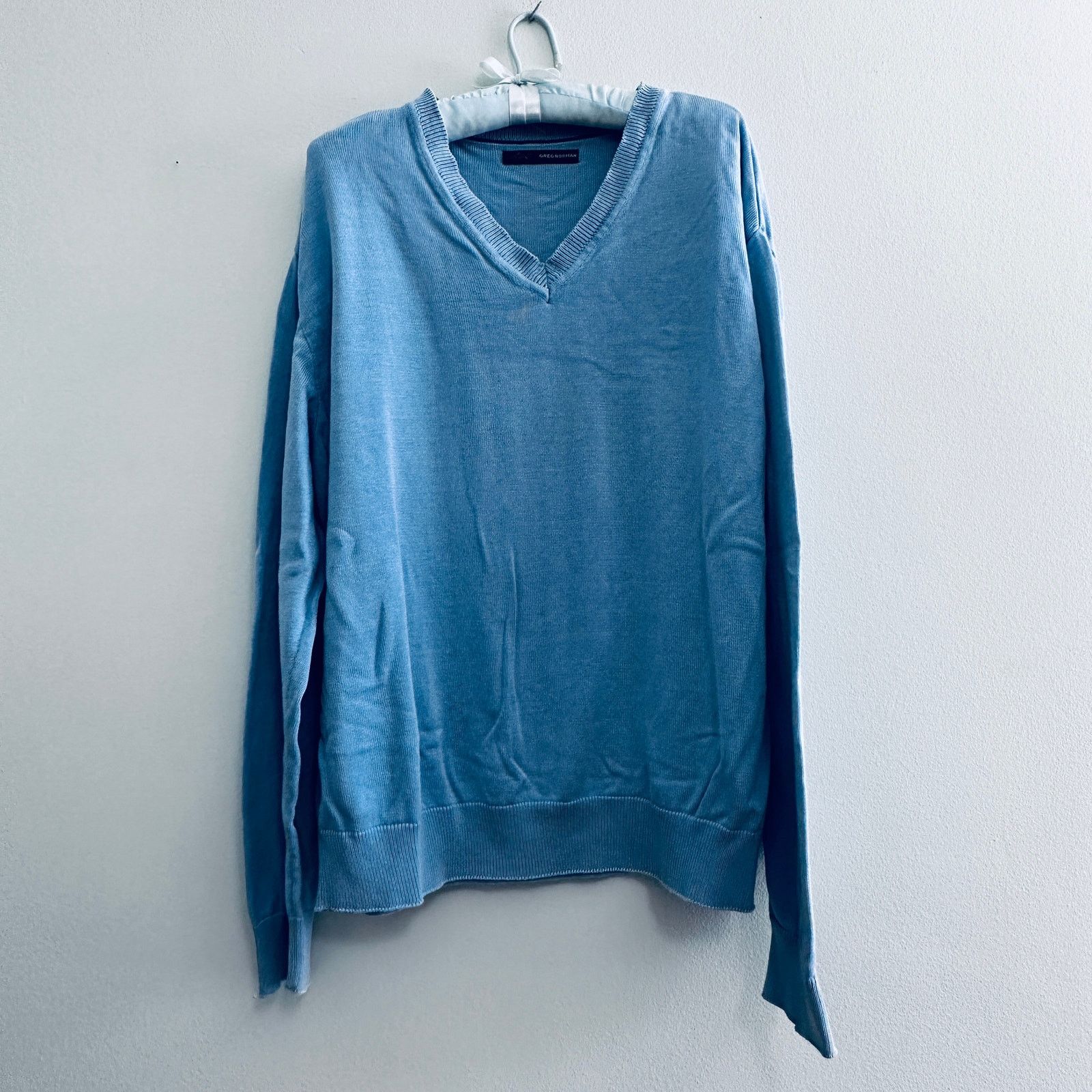 Greg Norman Greg Norman blue vneck cotton sweater Size US L / EU 52-54 / 3 - 2 Thumbnail
