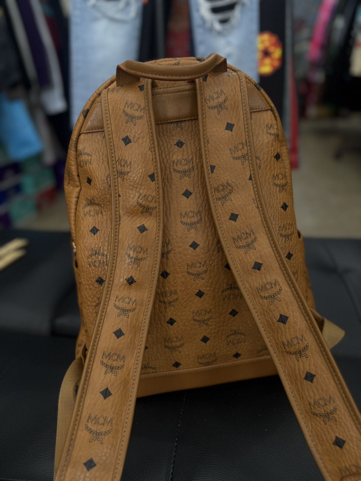 MCM MCM Classic Logo Brown Studs Large Backpack 🧼 Size ONE SIZE - 7 Thumbnail
