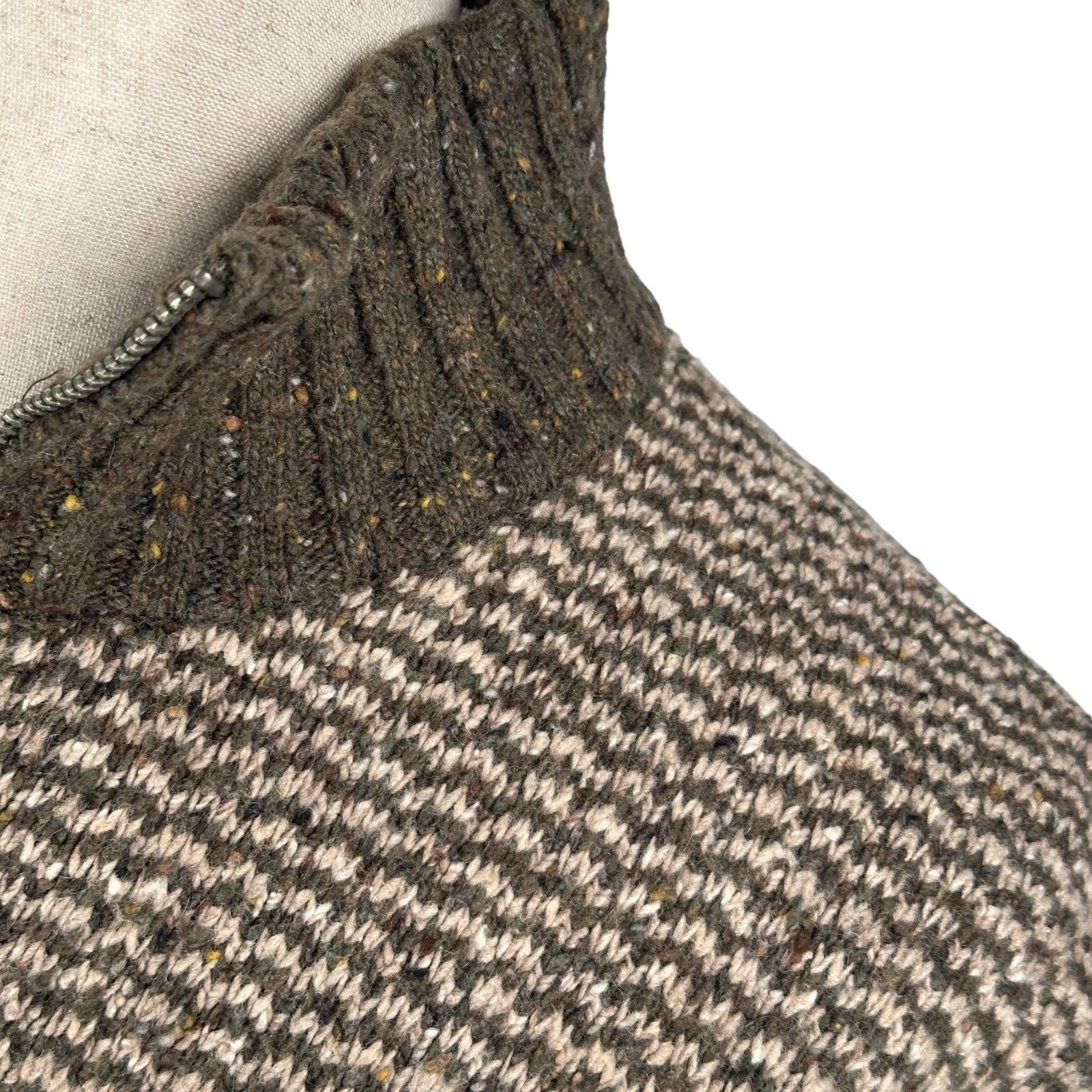 Gap Vintage Gap 1/4 Zip Sweater Men Large Brown Wool Y2K 2007 Size US L / EU 52-54 / 3 - 4 Thumbnail