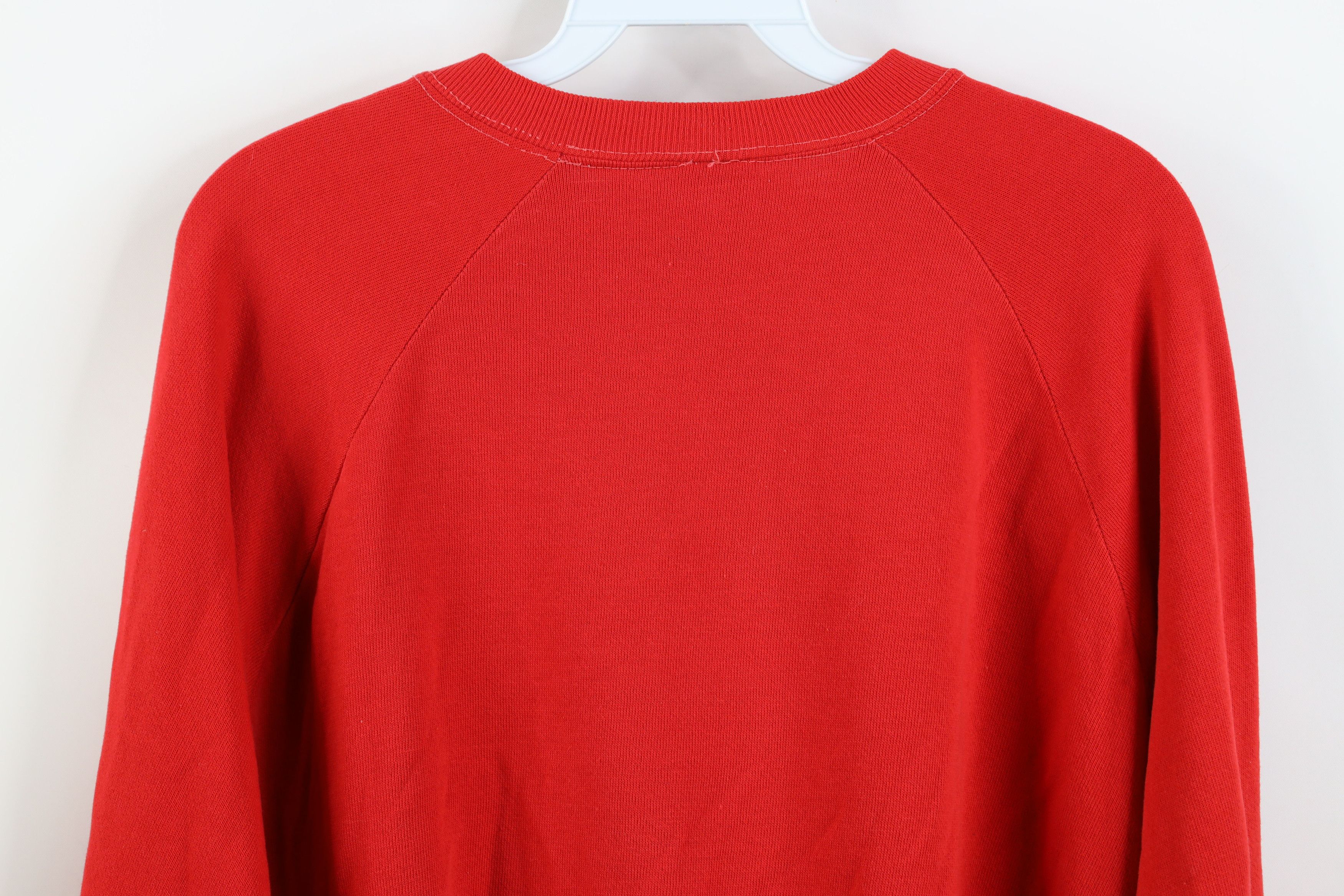 Vintage Vintage 70s Streetwear Raglan Crewneck Sweatshirt Red USA Size L / US 10 / IT 46 - 9 Thumbnail