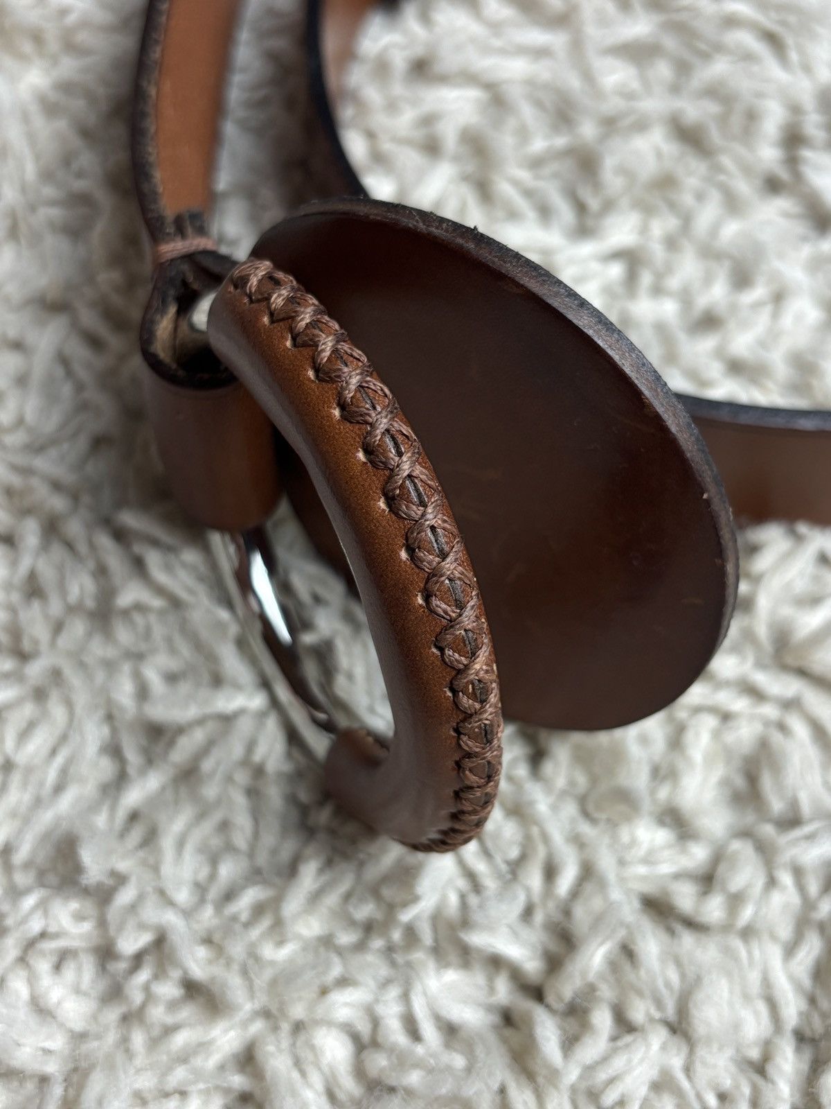Ralph Lauren Ralph Lauren Brown Leather Ring Buckle Belt Vintage Size ONE SIZE - 6 Thumbnail