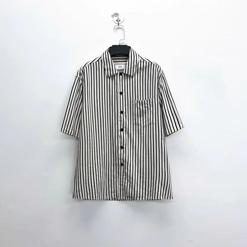AMI AMI Striped Short Sleeve Shirt for Men 0089 Size US M / EU 48-50 / 2 - 1 Thumbnail