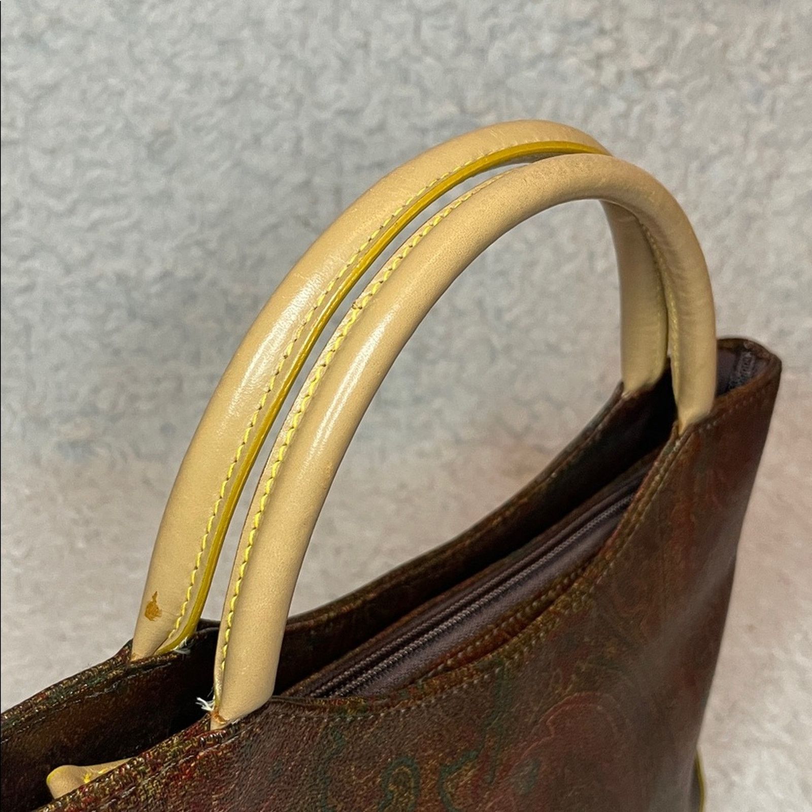 Etro Etro Arnica Vintage Paisley Coated Canvas Leather Tote Bag Size ONE SIZE - 5 Thumbnail
