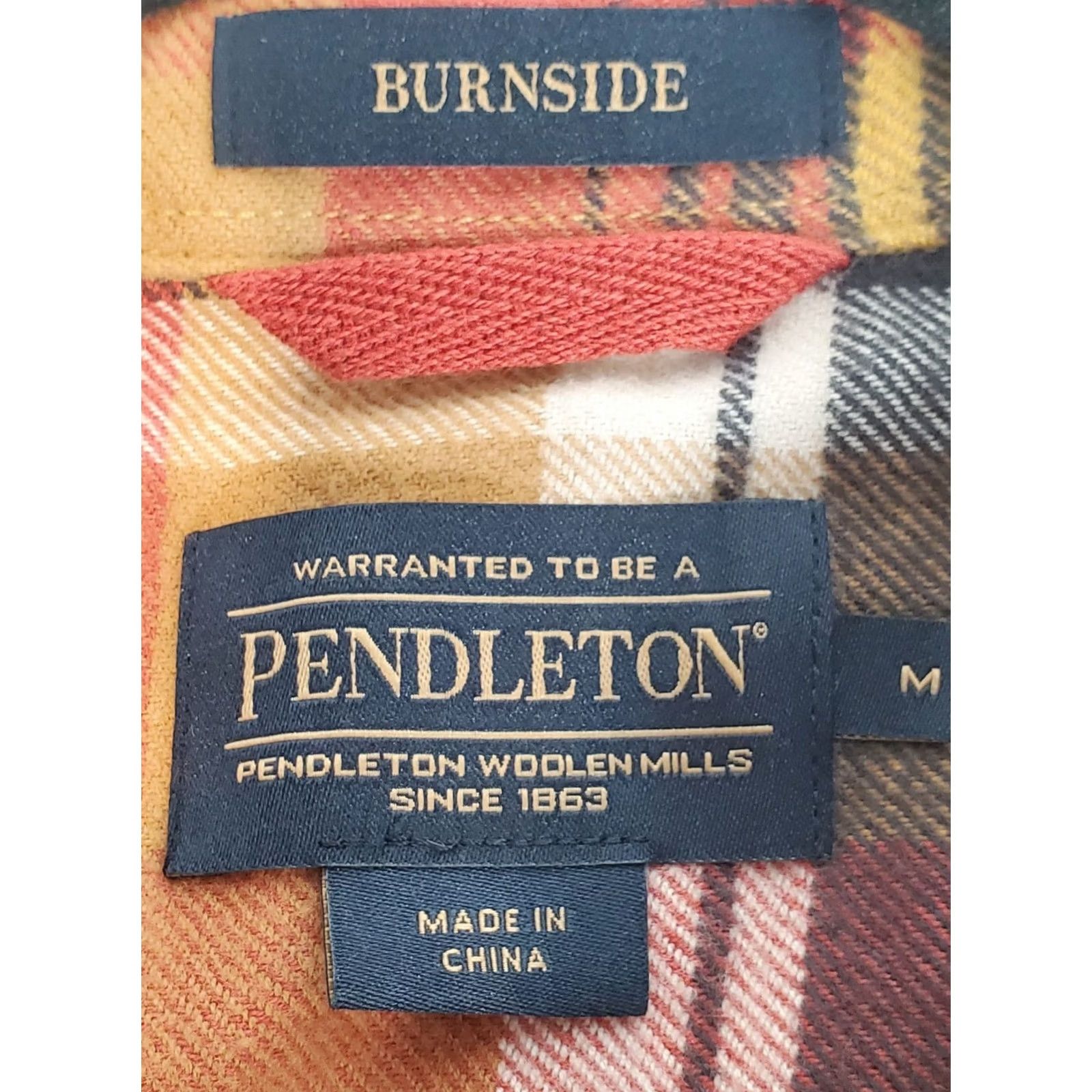 Pendleton Pendleton Burnside Flannel Shirt Tan Red Gold Plaid Button Long Sleeve Mens M Size US M / EU 48-50 / 2 - 4 Thumbnail